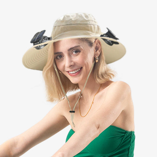 Lithium battery fan solar charging bucket hat