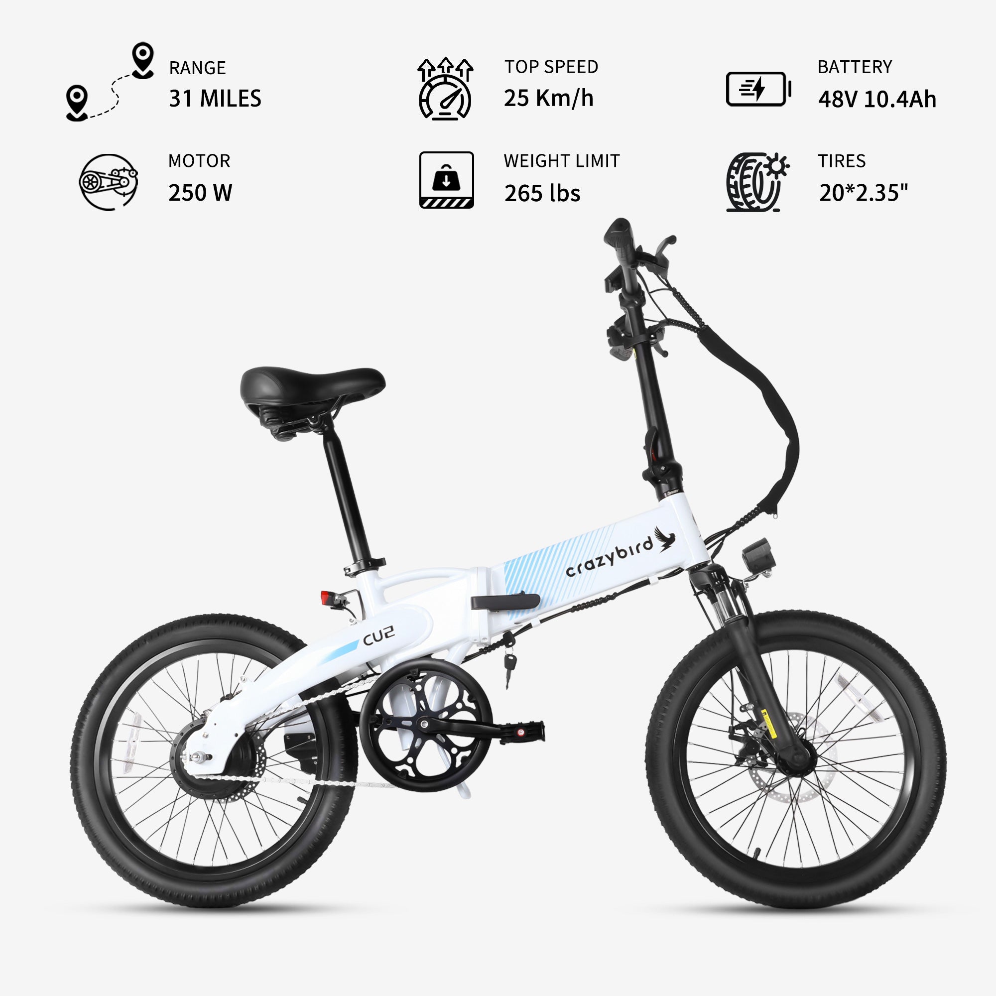 Crazybird-CU2 Electric Bike for Adults 20